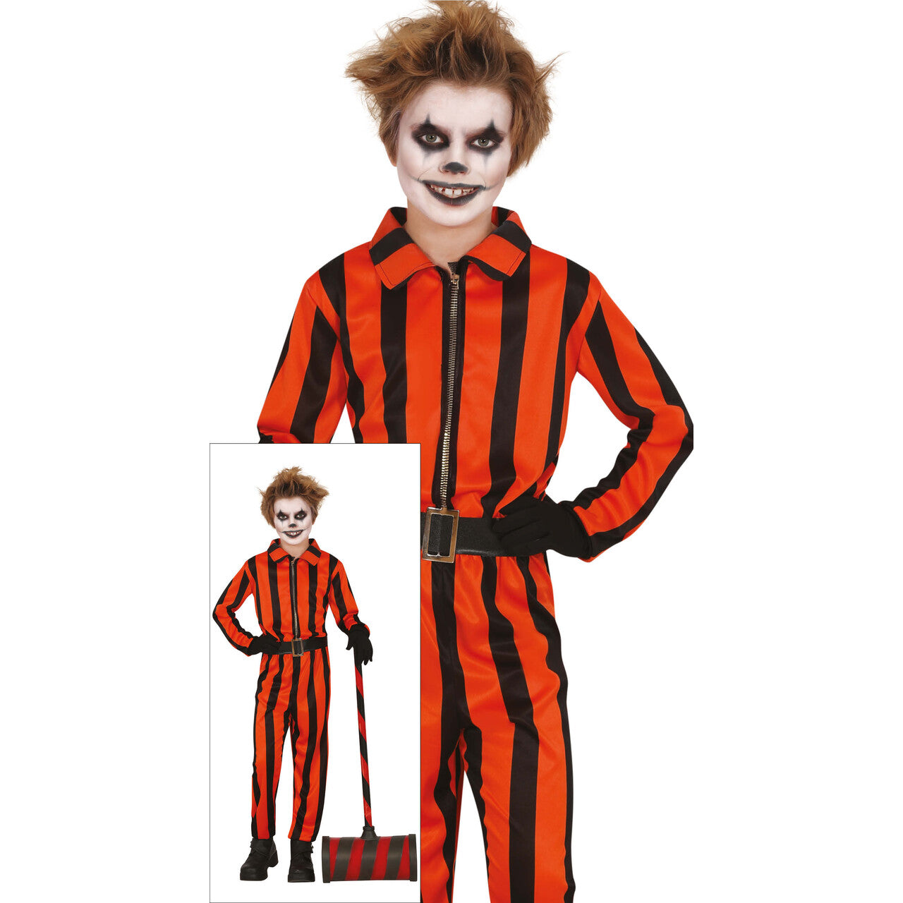 Op deze afbeelding zie je een Kostuums, van het merk Guirca. Mr. Harlekijn Gevangene Kind Kostuum