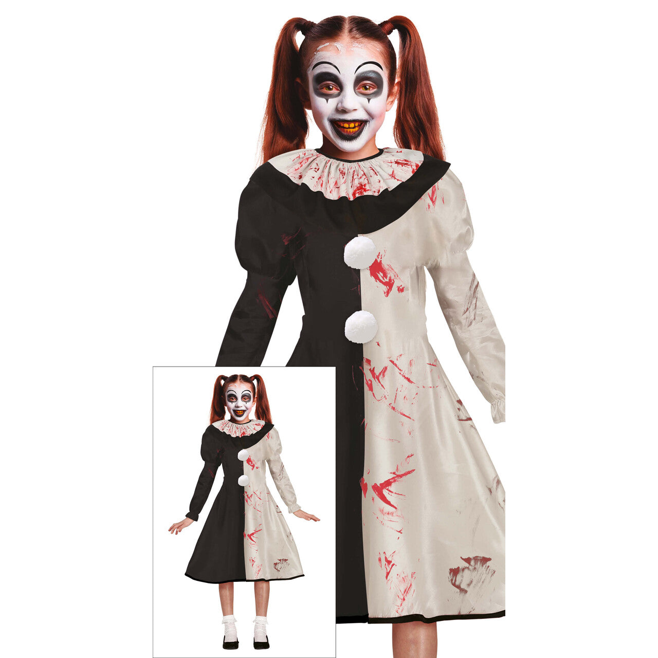 Op deze afbeelding zie je een Kostuums, van het merk Guirca. Terrifier Clown Jurk Meisje