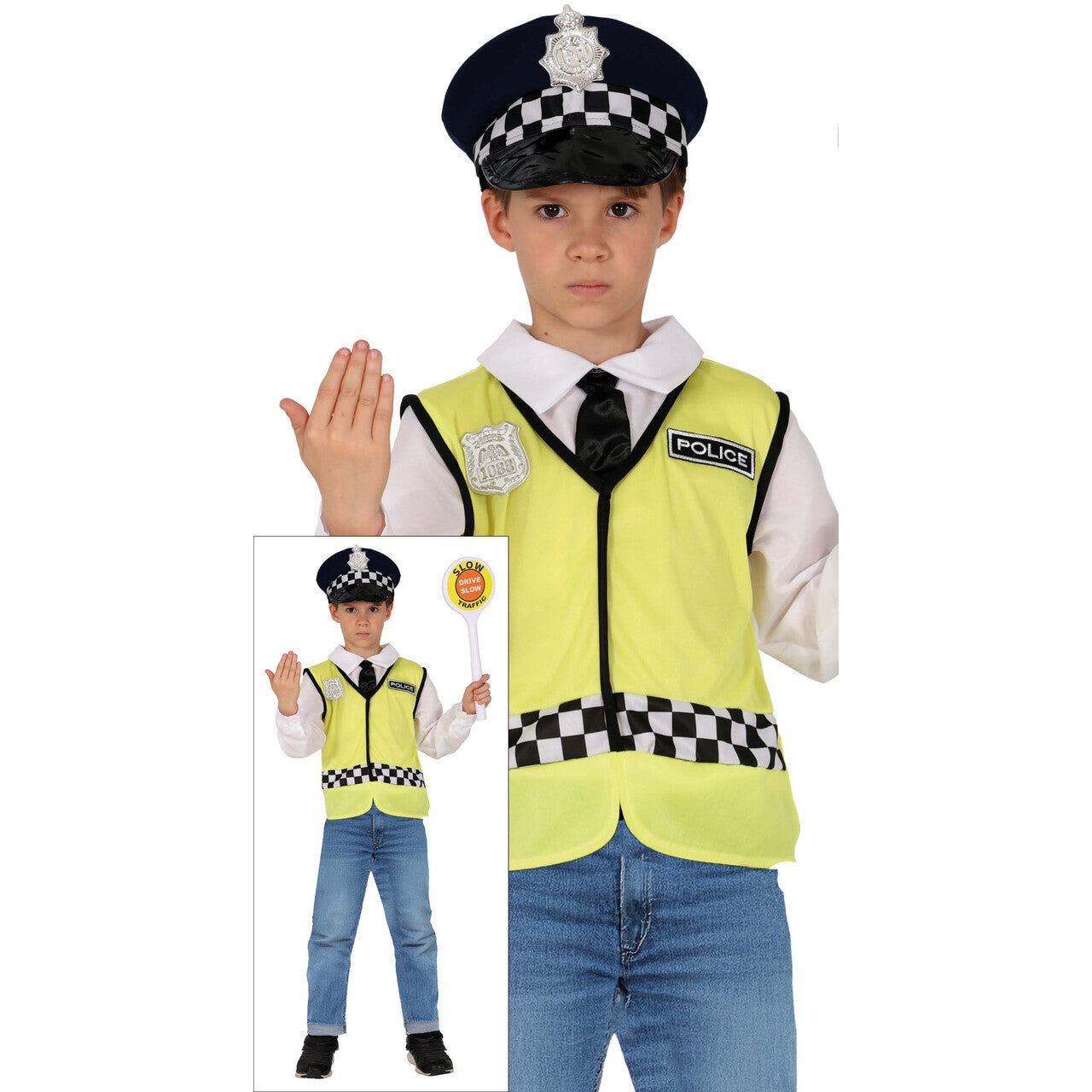 Op deze afbeelding zie je een Kostuums, van het merk Guirca. Rustig Rijden Agent Jongen