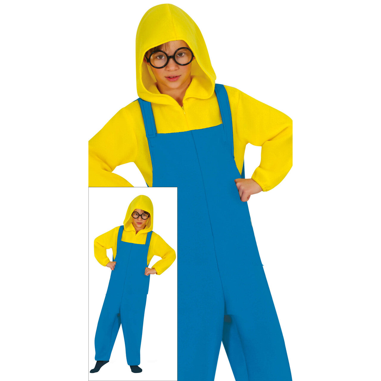 Op deze afbeelding zie je een Kostuums, van het merk Guirca. Bello! Minion Jumpsuit Jongen Kostuum