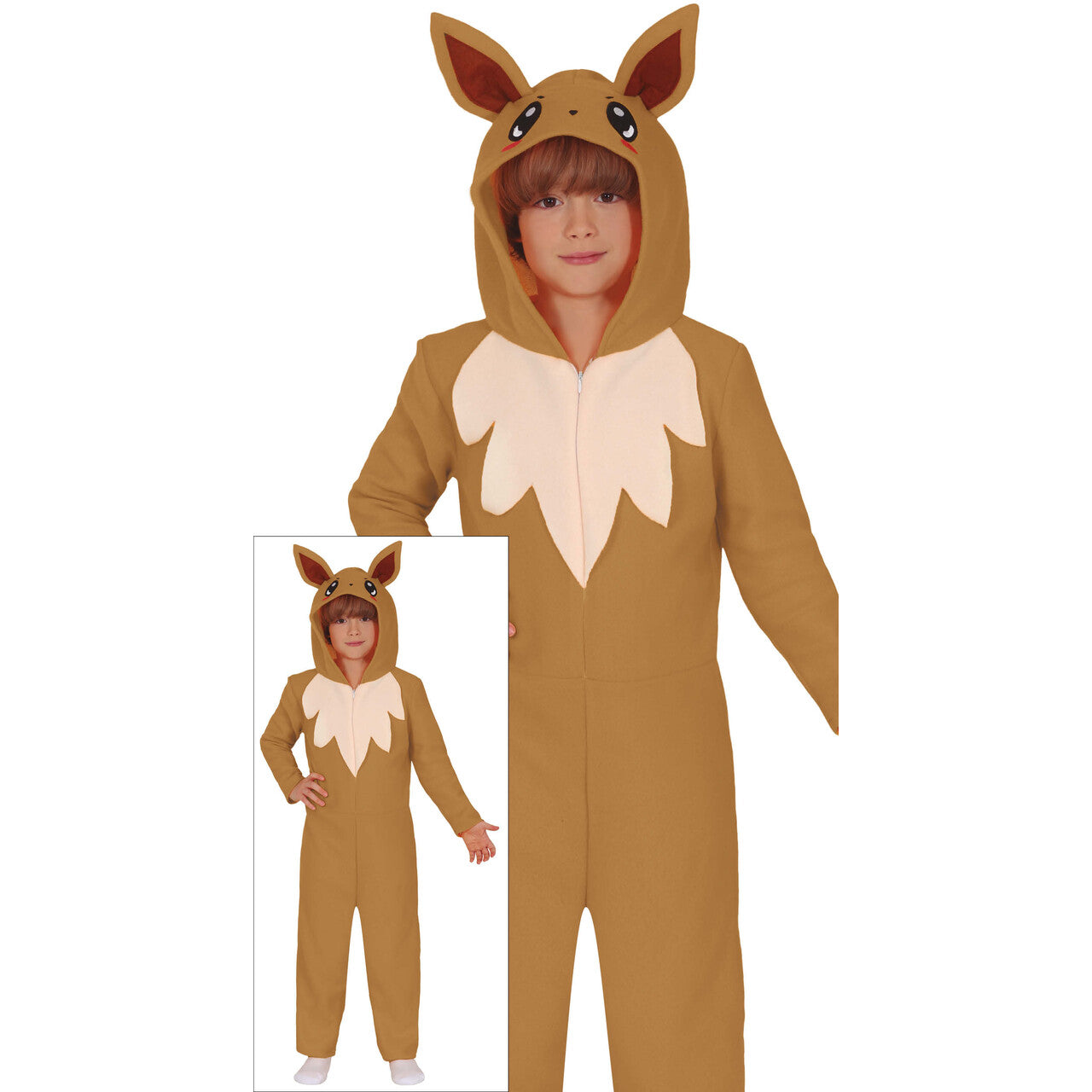 Op deze afbeelding zie je een Kostuums, van het merk Guirca. Pokemon Eevee Vos Kind Kostuum