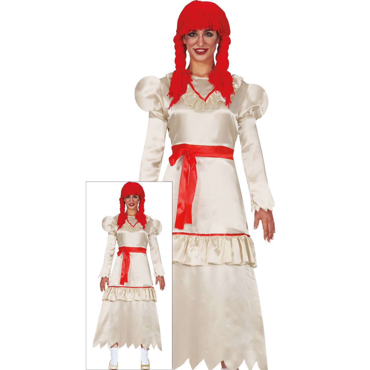 Op deze afbeelding zie je een Kostuums, van het merk Guirca. Speel Niet Met Annabelle Vrouw Kostuum