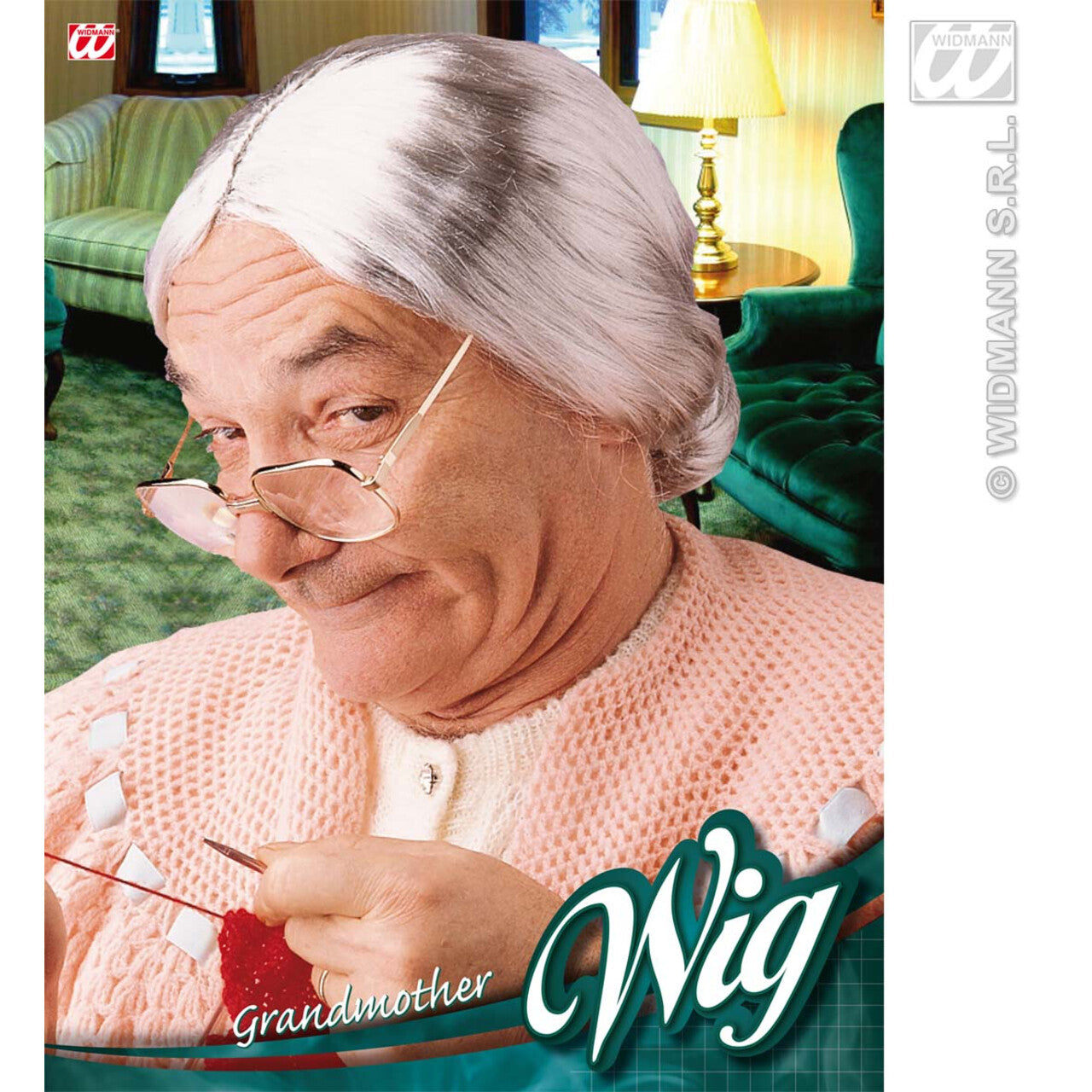 Op deze afbeelding zie je een Accessoires, van het merk Widmann. Pruik Grootmoeder