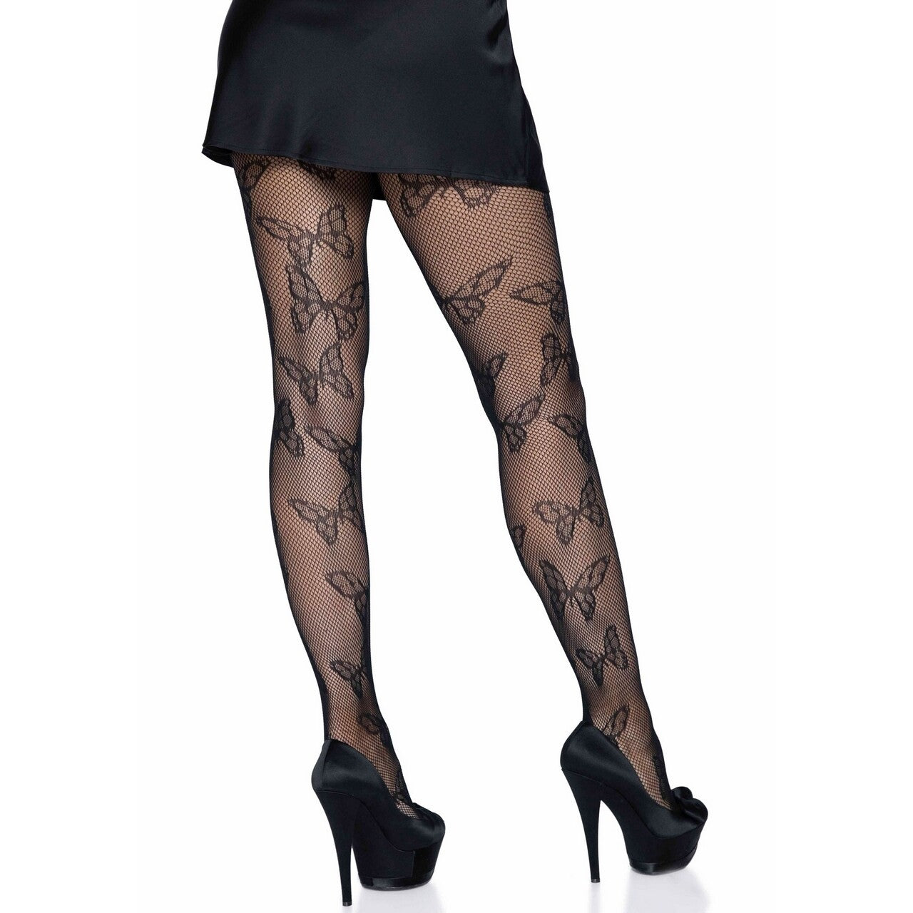 Op deze afbeelding zie je een Accessoires, van het merk Leg Avenue. Visnet Panty Vlinders