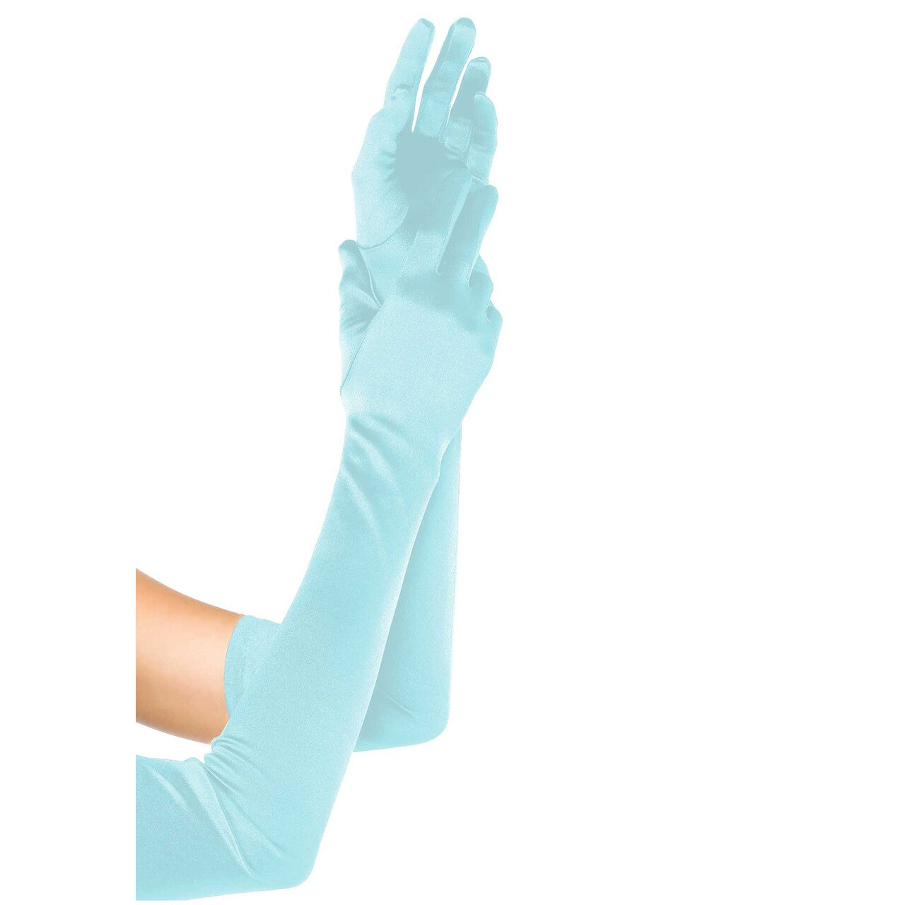 Op deze afbeelding zie je een Accessoires, van het merk Leg Avenue. Extra Lange Satijnen Handschoenen Blauw