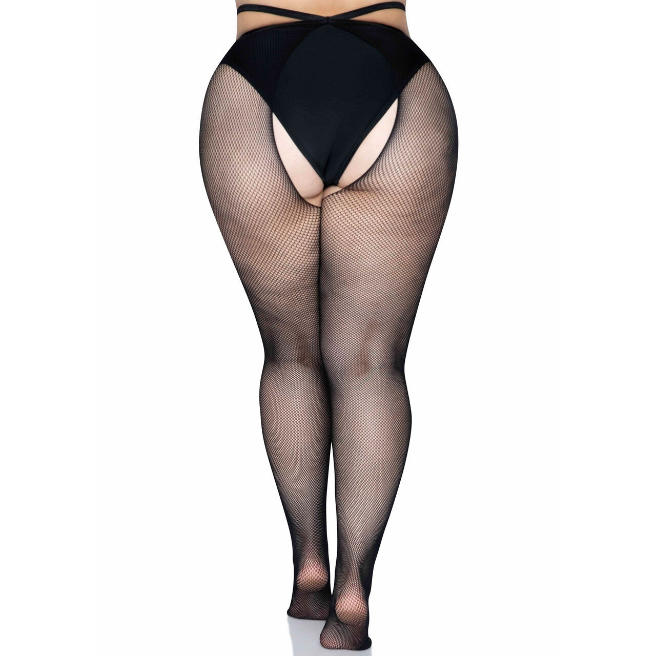 Op deze afbeelding zie je een Accessoires, van het merk Leg Avenue. Sexy Lexy Visnet Panty Met Heup Strap Plus Size