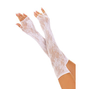 Op deze afbeelding zie je een Accessoires, van het merk Leg Avenue. Opera Length Floral Net Fingerless Gloves