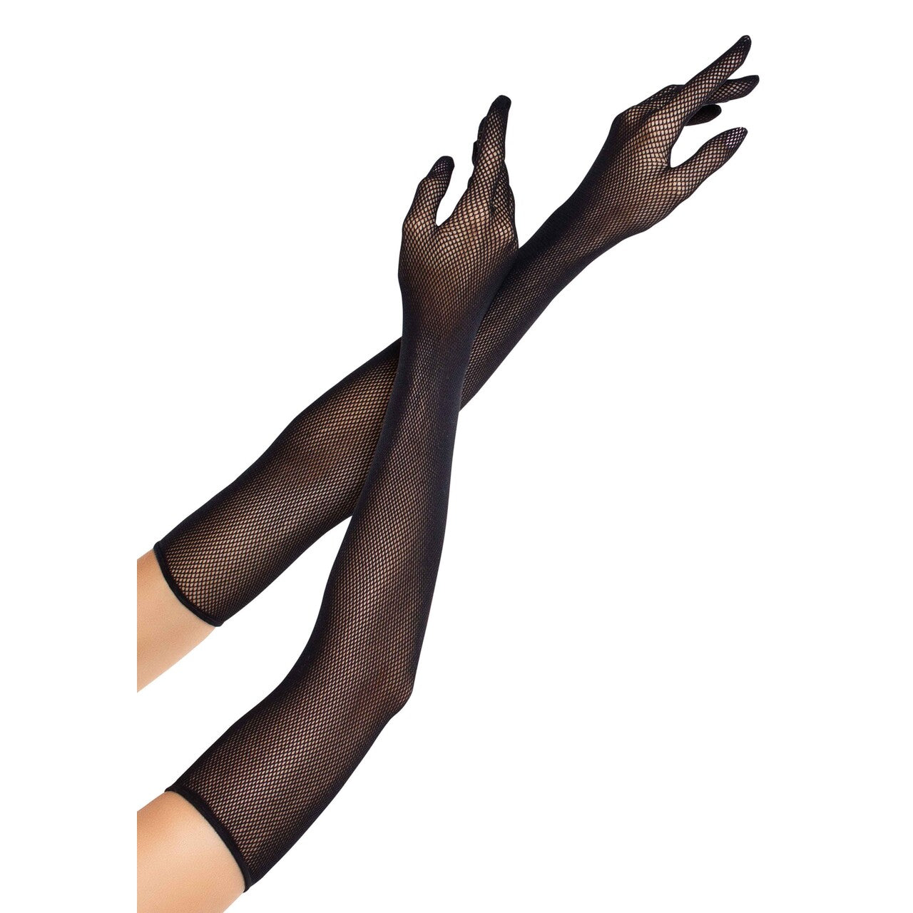 Op deze afbeelding zie je een Accessoires, van het merk Leg Avenue. Opera Length Fishnet Gloves