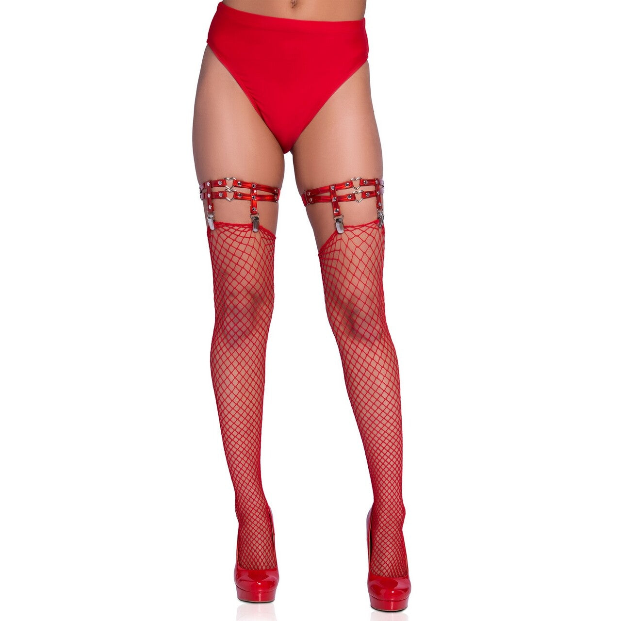 Op deze afbeelding zie je een Accessoires, van het merk Leg Avenue. Jarretel Riem One Time Valentine Rood