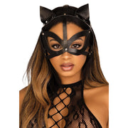 Op deze afbeelding zie je een Accessoires, van het merk Leg Avenue. Kinky Pussy Cat Masker Lederlook