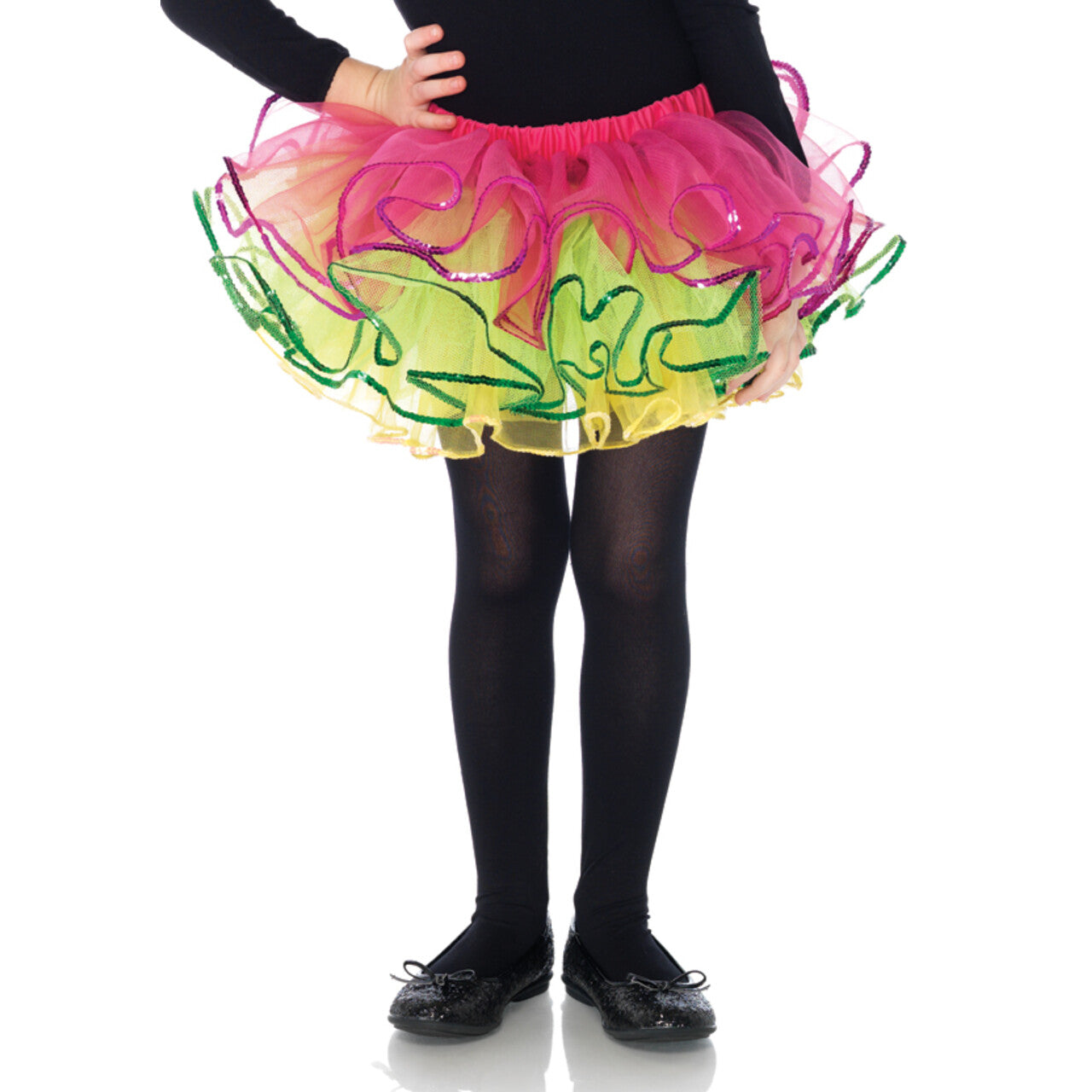Op deze afbeelding zie je een Accessoires, van het merk Leg Avenue. Meisjes Regenboog Tutu Met Pailletten Langs Rand