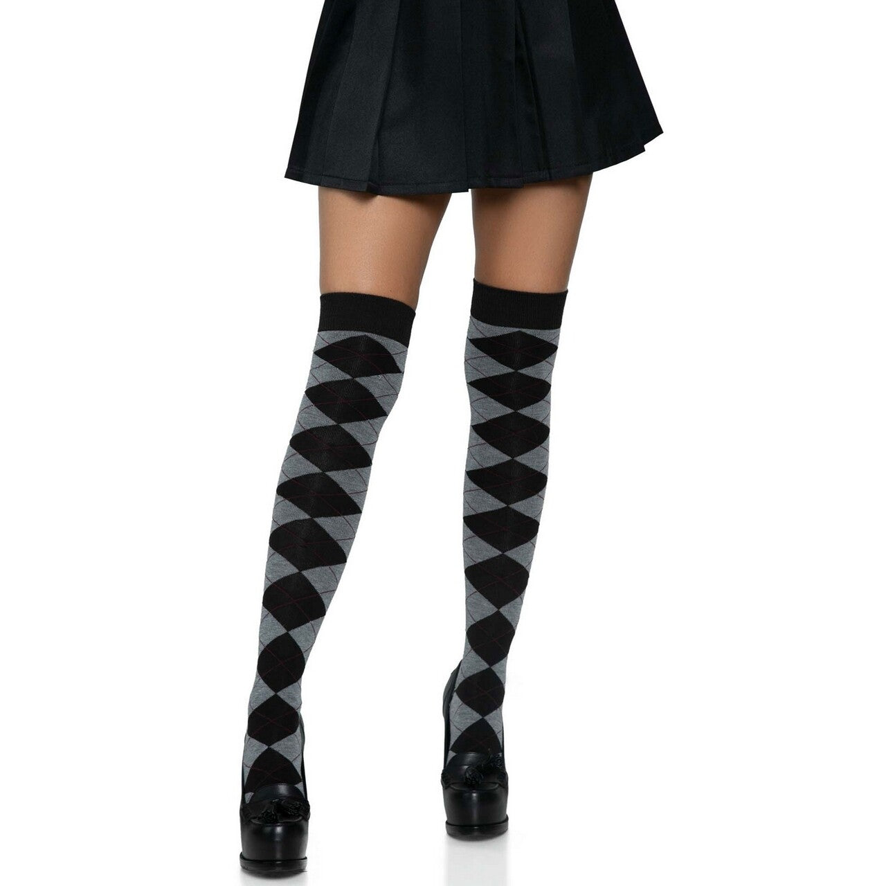 Op deze afbeelding zie je een Accessoires, van het merk Leg Avenue. Lange Kniekousen Student Gothic