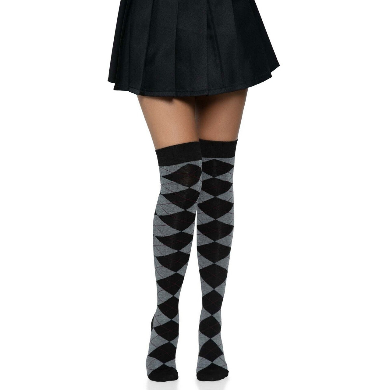 Op deze afbeelding zie je een Accessoires, van het merk Leg Avenue. Lange Kniekousen Student Gothic