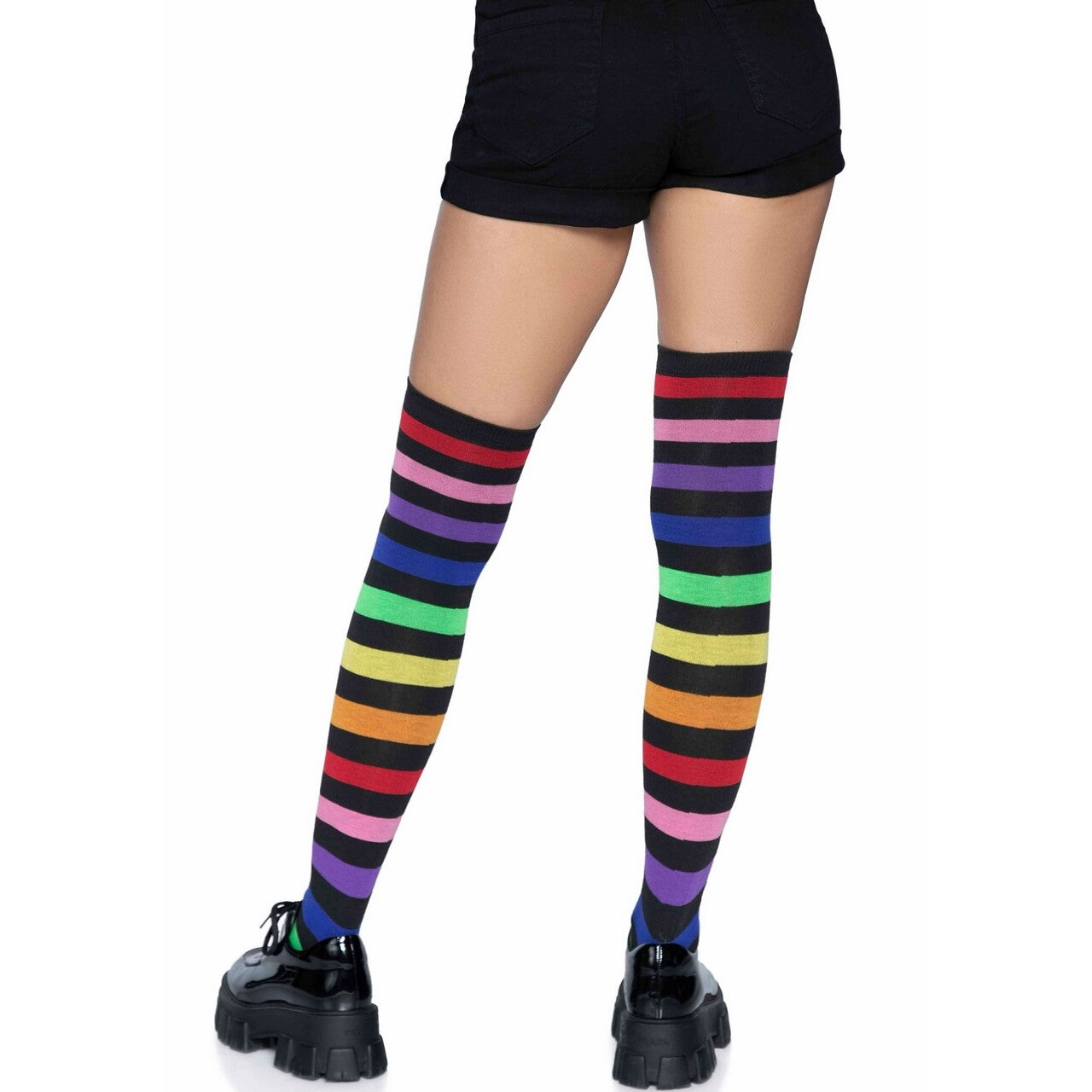 Op deze afbeelding zie je een Accessoires, van het merk Leg Avenue. Fun Stripes Of Colour Lange Kniekousen