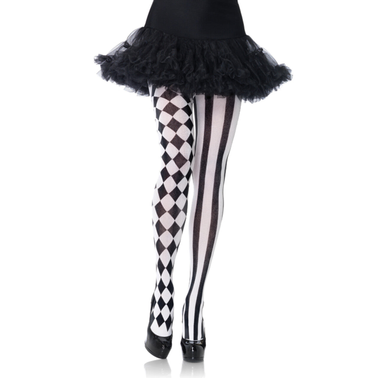 Op deze afbeelding zie je een Accessoires, van het merk Leg Avenue. Harlekijn Print Panty