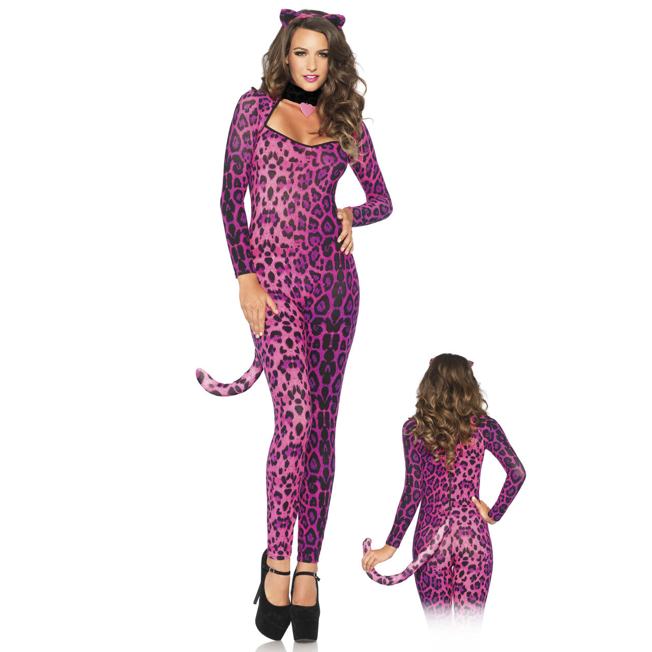 Op deze afbeelding zie je een Kostuums, van het merk Leg Avenue. Roze Spannende Panter Catsuit Vrouw Kostuum