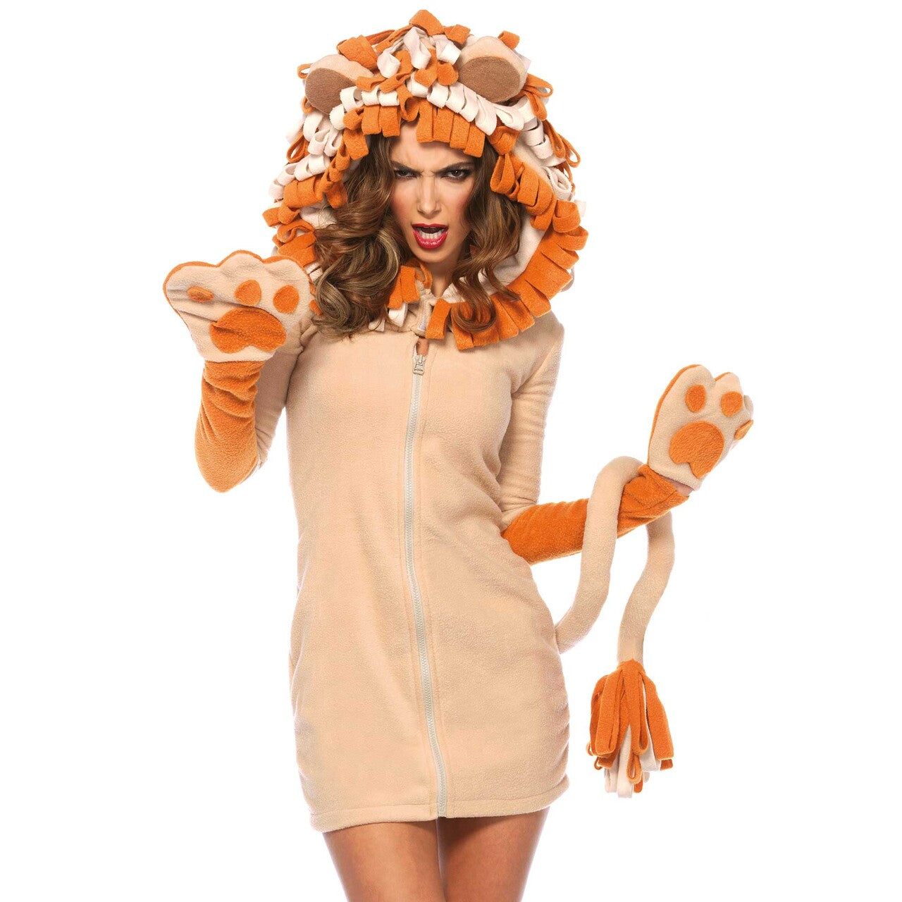 Op deze afbeelding zie je een Kostuums, van het merk Leg Avenue. Lieve Fleece Leeuw Jurk Vrouw