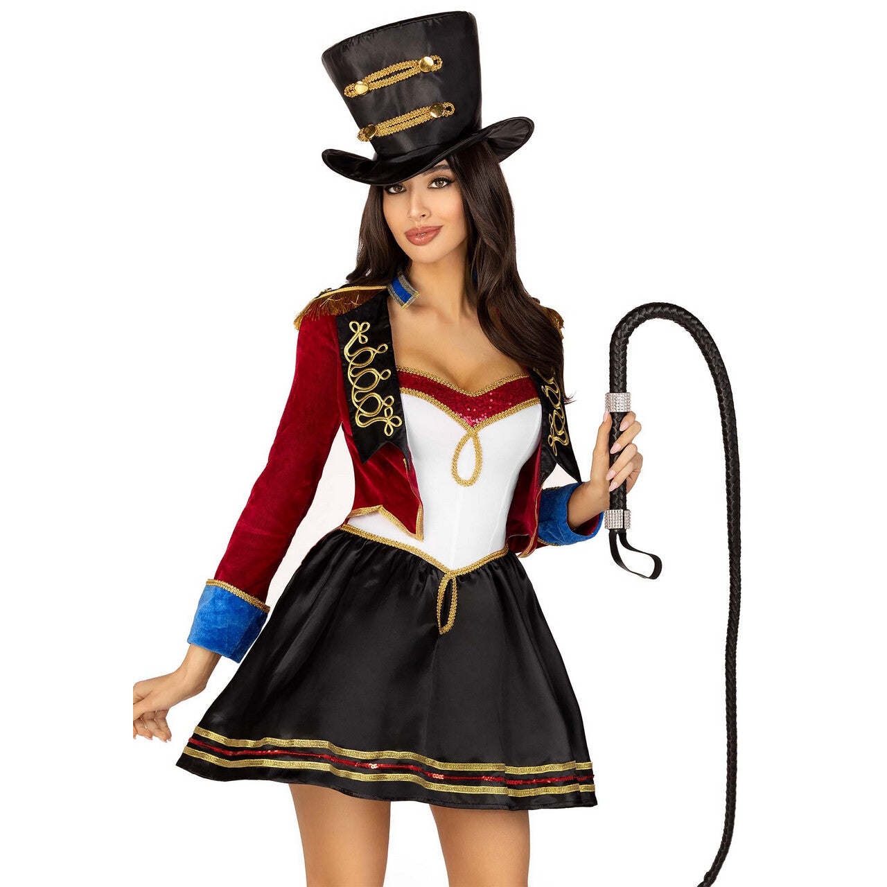 Op deze afbeelding zie je een Kostuums, van het merk Leg Avenue. Ringmeesteres Van Circus Playtoomuch Vrouw Kostuum