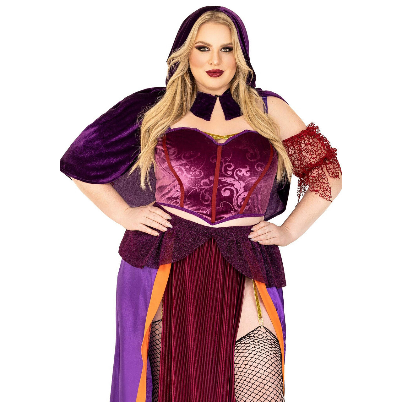Op deze afbeelding zie je een Kostuums, van het merk Leg Avenue. Paarse Magie Tovenaar Plus Size Vrouw Kostuum