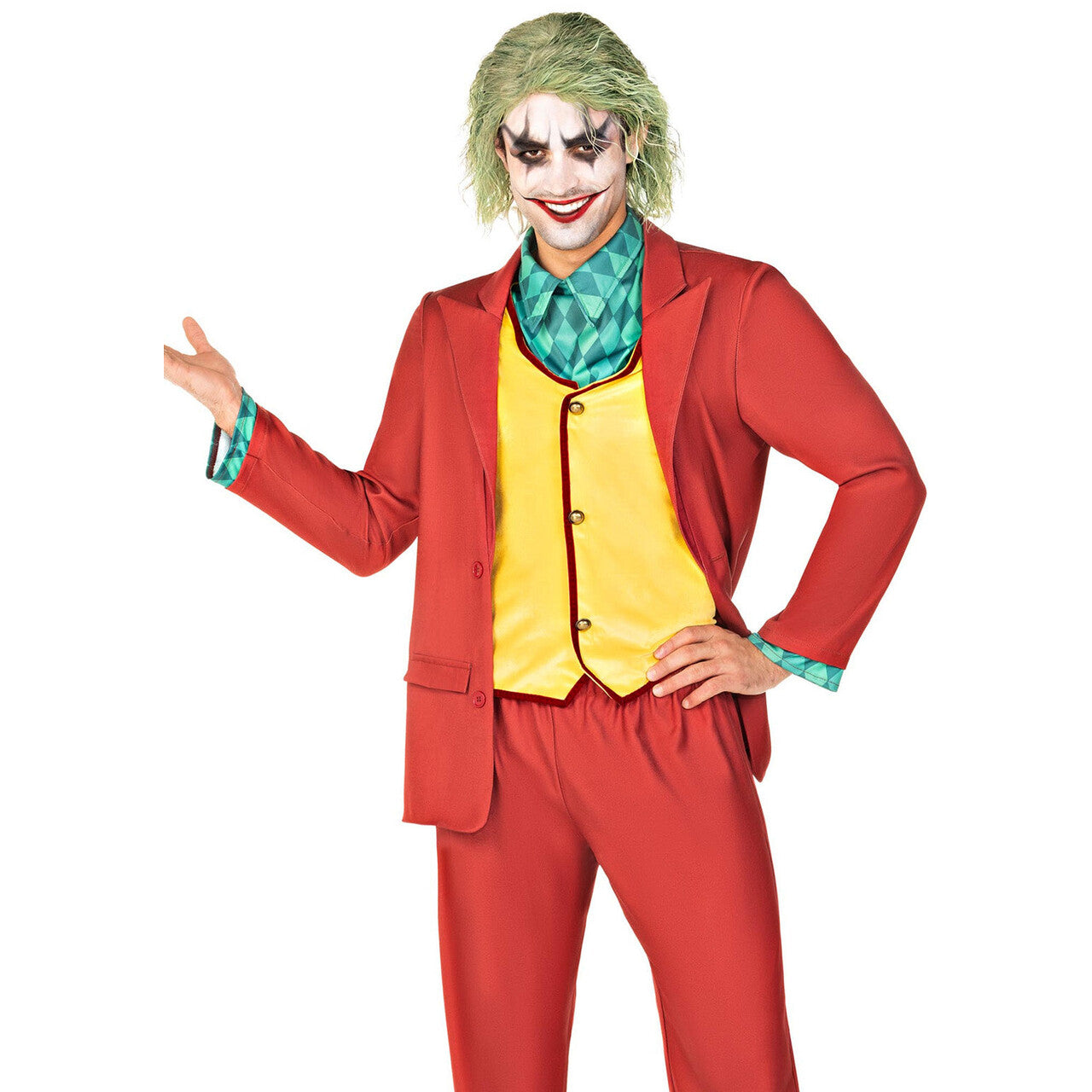Op deze afbeelding zie je een Kostuums, van het merk Leg Avenue. Crazy Joker Man Kostuum