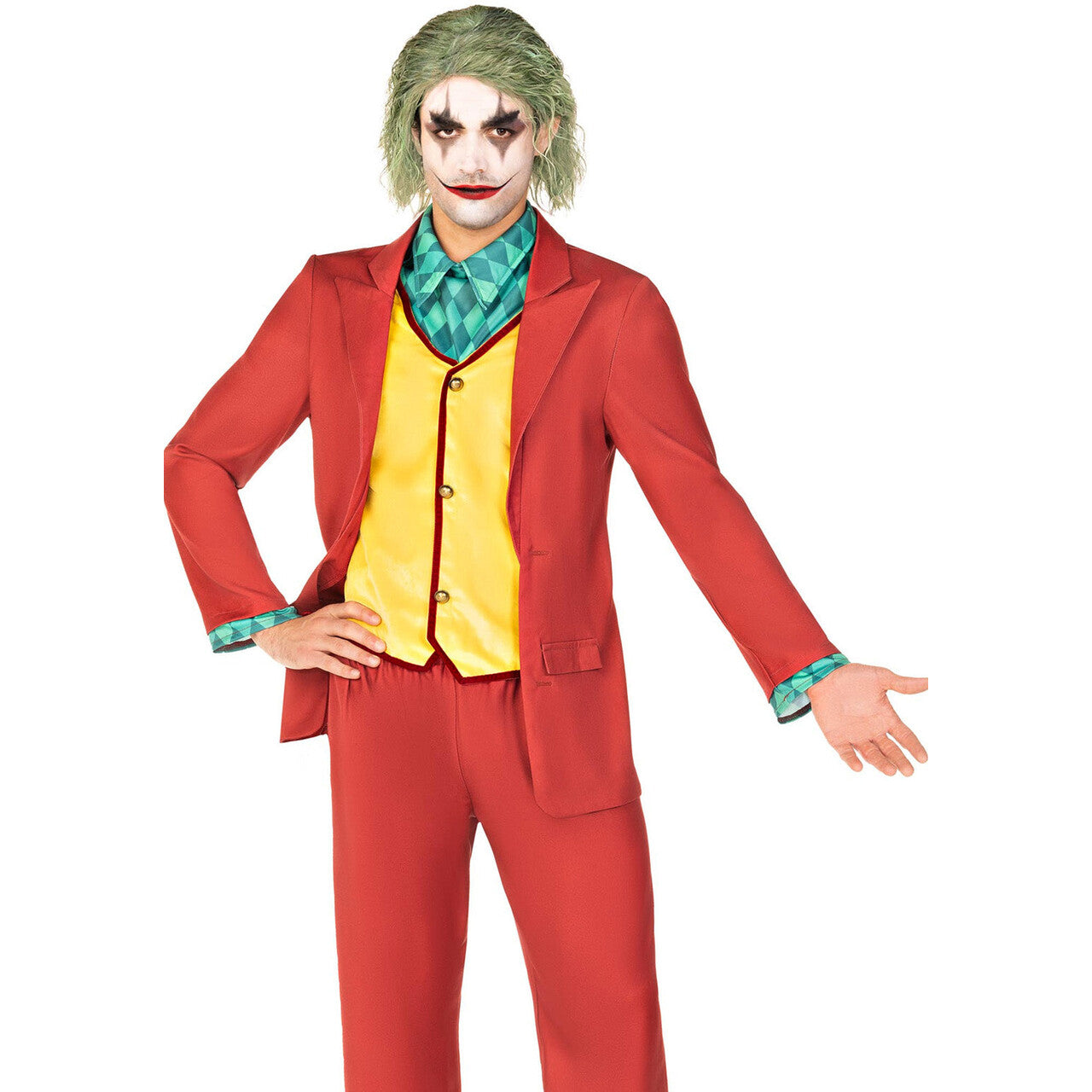 Op deze afbeelding zie je een Kostuums, van het merk Leg Avenue. Crazy Joker Man Kostuum