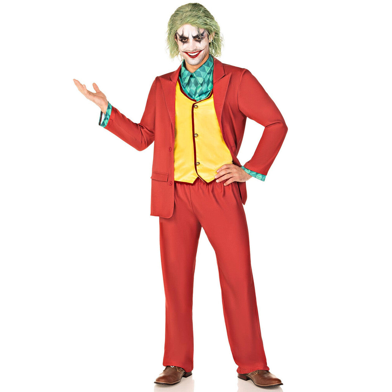 Op deze afbeelding zie je een Kostuums, van het merk Leg Avenue. Crazy Joker Man Kostuum