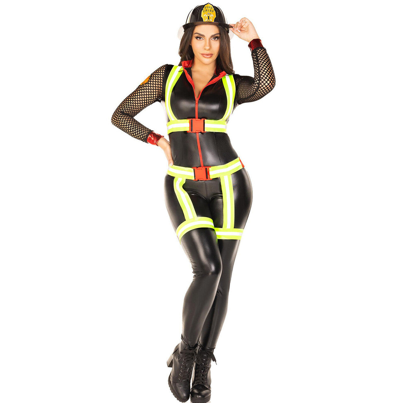 Op deze afbeelding zie je een Kostuums, van het merk Leg Avenue. Inferno Fire Fighter Vrouw