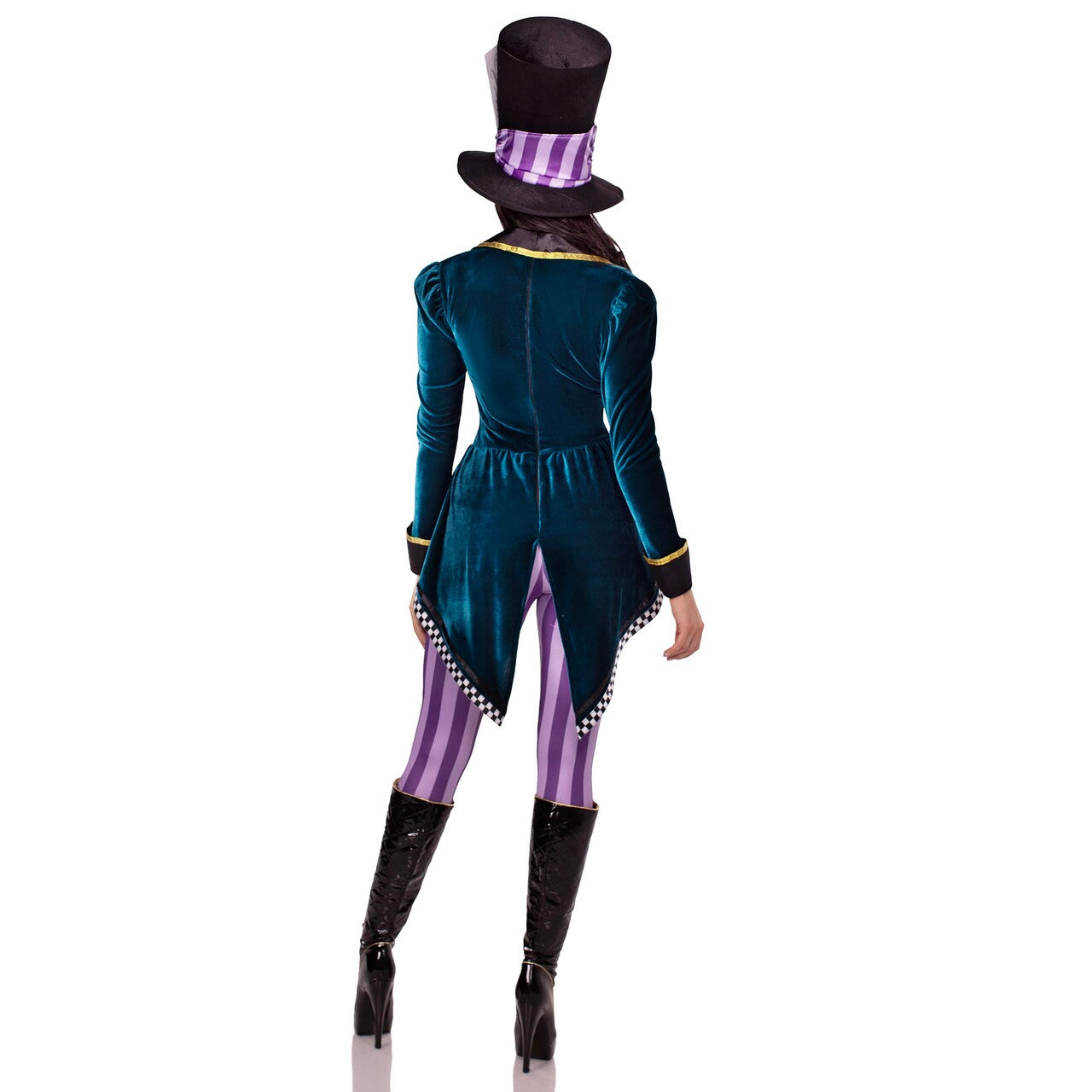 Op deze afbeelding zie je een Kostuums, van het merk Leg Avenue. Classic Mad Hatter Jumpsuit Vrouw Kostuum