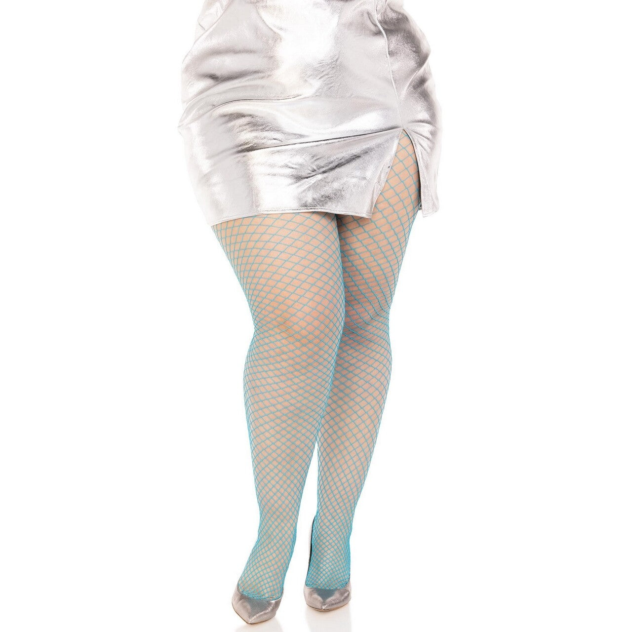 Op deze afbeelding zie je een Accessoires, van het merk Leg Avenue. Visnet Panty Blauw Space Fantasy Plus Size