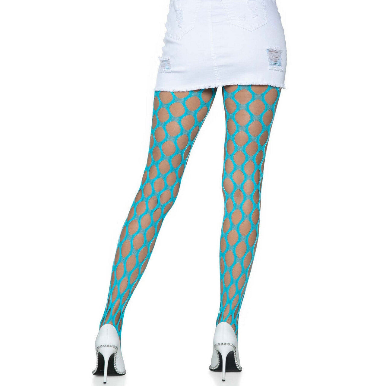 Op deze afbeelding zie je een Accessoires, van het merk Leg Avenue. Grote Gaten Visnet Blauw
