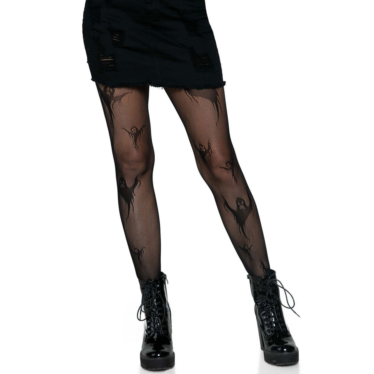 Op deze afbeelding zie je een Accessoires, van het merk Leg Avenue. Rusteloze Spook Benen Panty Zwart