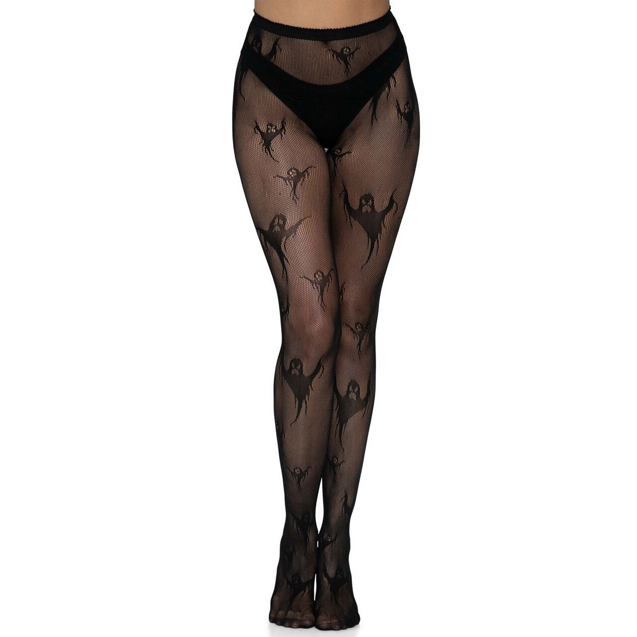Op deze afbeelding zie je een Accessoires, van het merk Leg Avenue. Rusteloze Spook Benen Panty Zwart