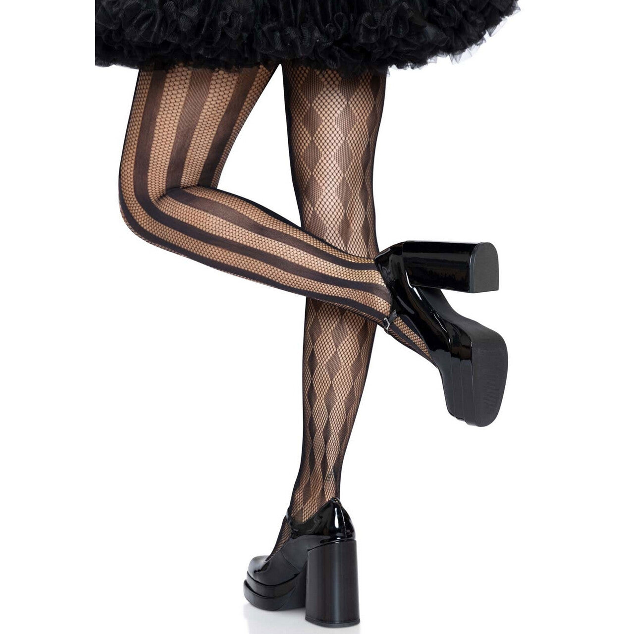 Op deze afbeelding zie je een Accessoires, van het merk Leg Avenue. Harlekijn Panty Visnet Zwart