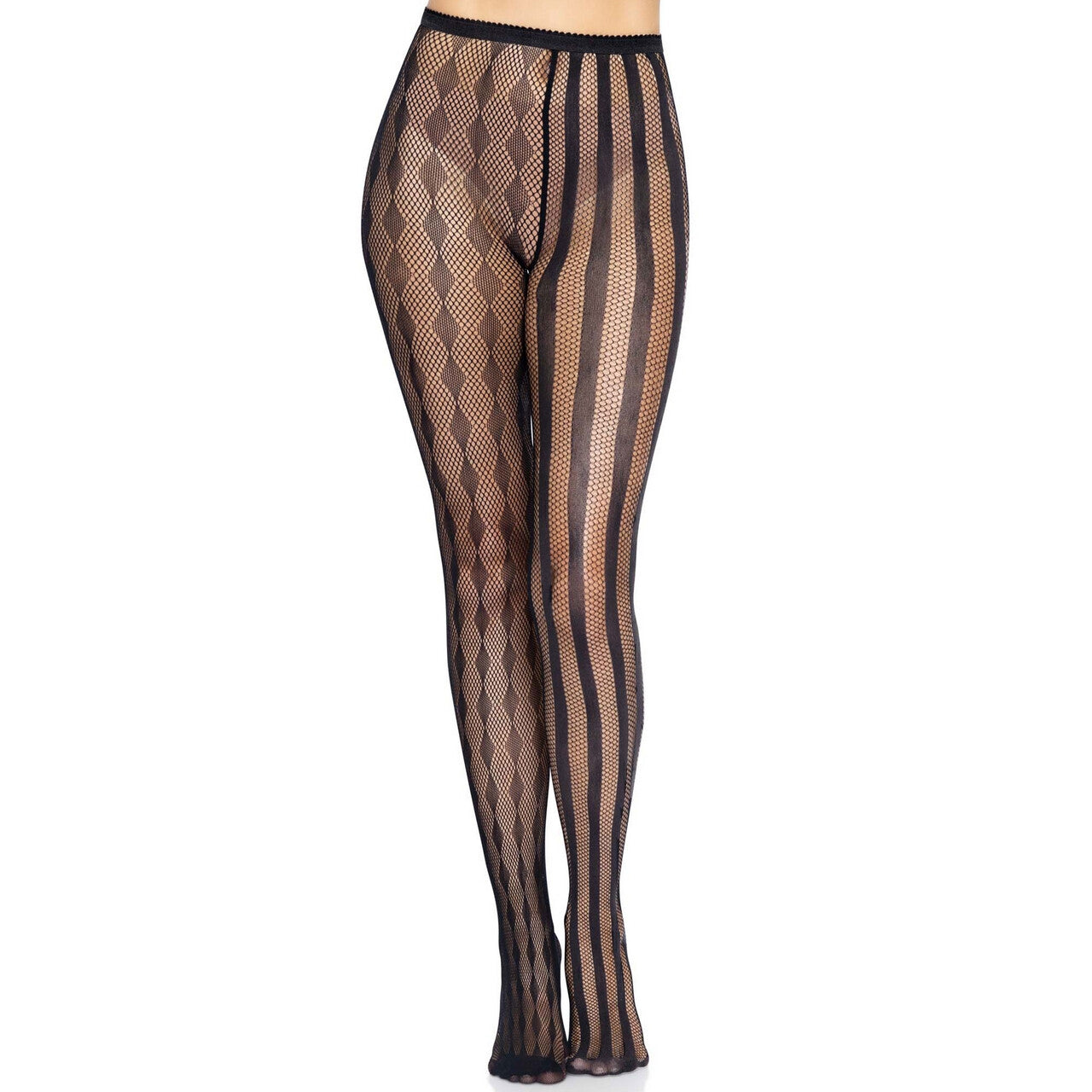 Op deze afbeelding zie je een Accessoires, van het merk Leg Avenue. Harlekijn Panty Visnet Zwart