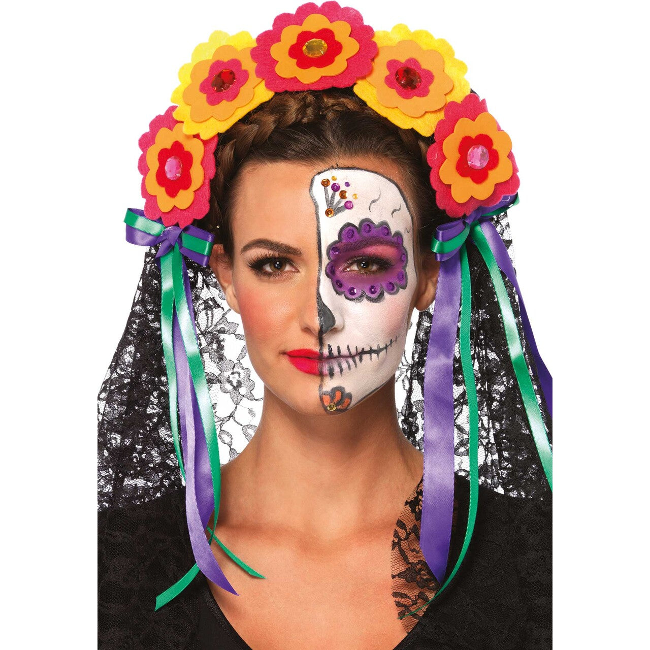 Op deze afbeelding zie je een Accessoires, van het merk Leg Avenue. Dia De Los Muertos Hoofdband Met Sluier