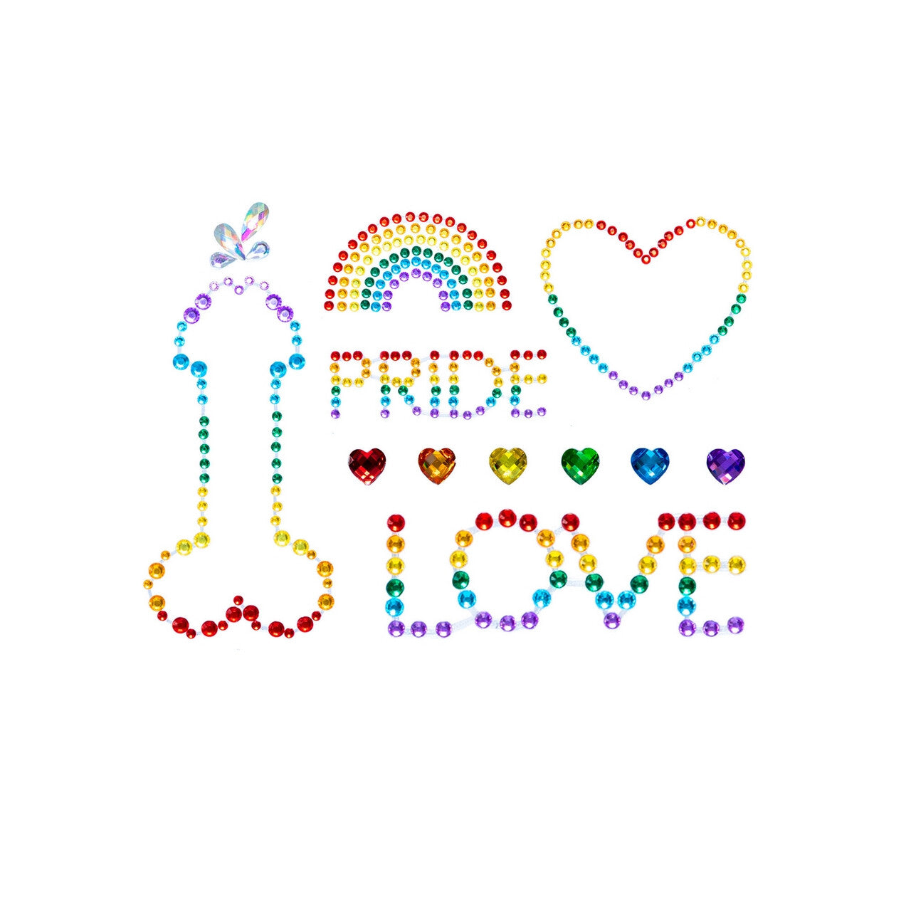 Op deze afbeelding zie je een Accessoires, van het merk Leg Avenue. Pride Love Bodystickers Regenboog