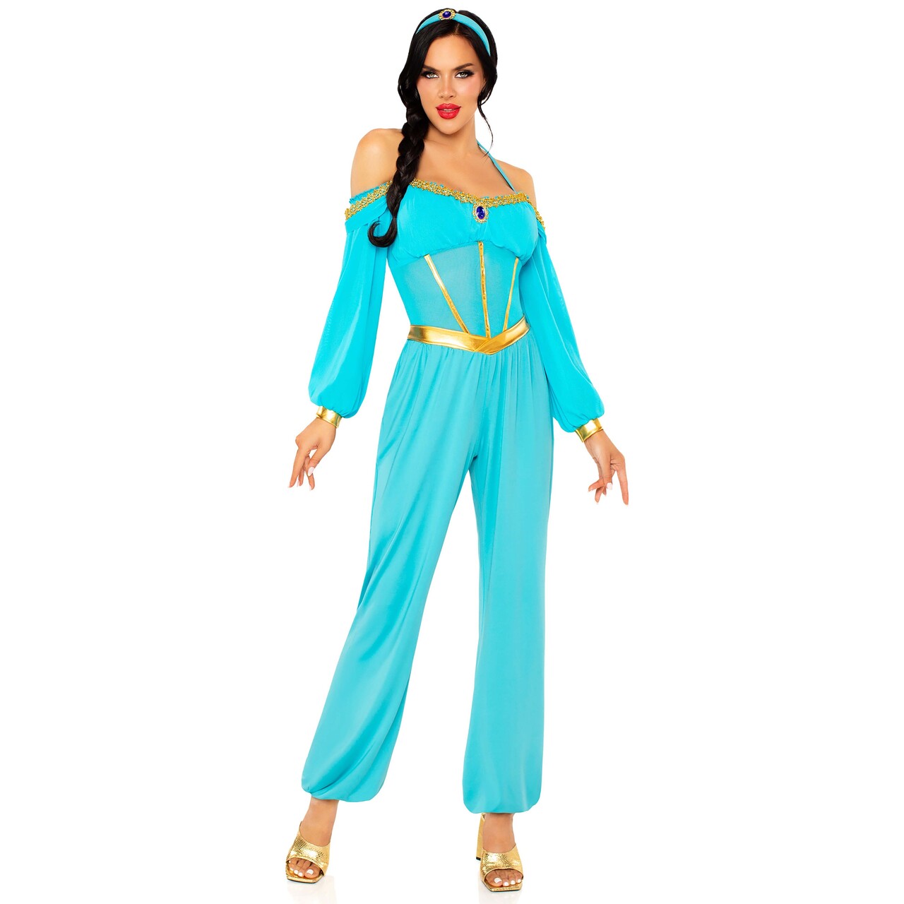 Op deze afbeelding zie je een Kostuums, van het merk Leg Avenue. Desert Princess Halter Jumpsuit Vrouw Kostuum