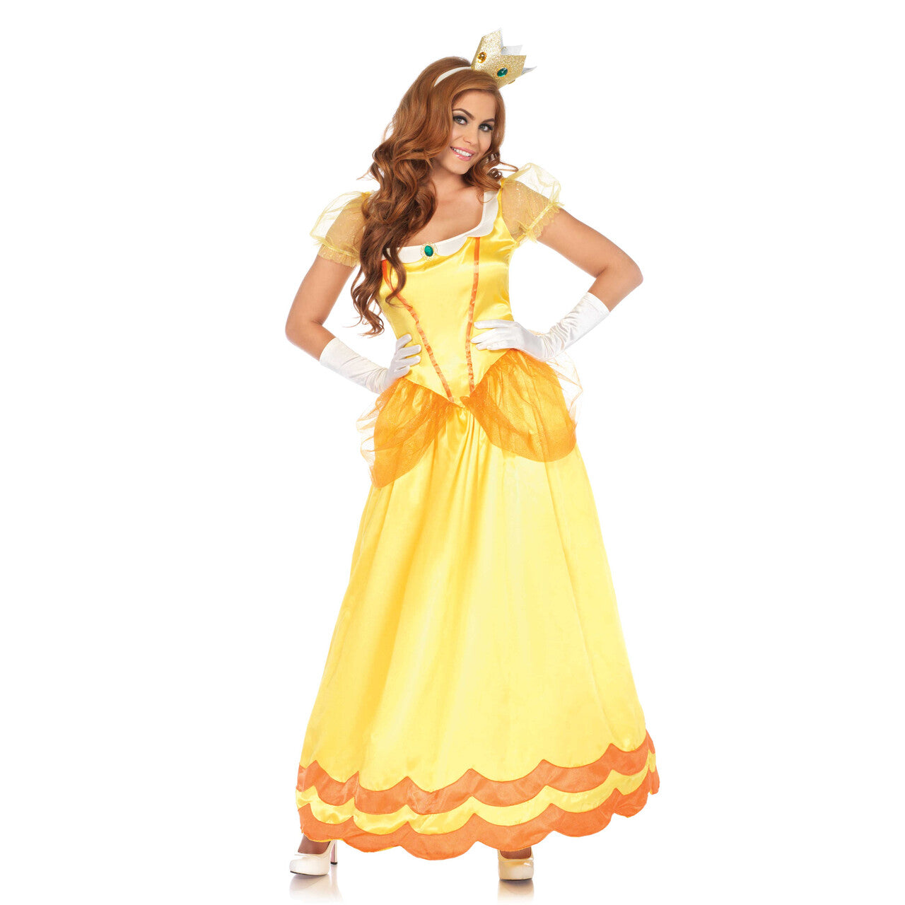Op deze afbeelding zie je een Kostuums, van het merk Leg Avenue. Gele Zonnebloem Prinses Vrouw Kostuum
