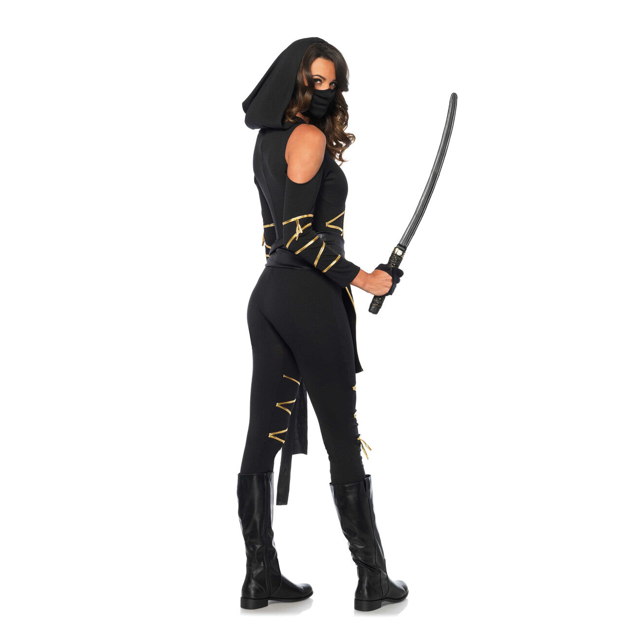 Op deze afbeelding zie je een Kostuums, van het merk Leg Avenue. Spannende Zwarte Ninja Vrouw Kostuum