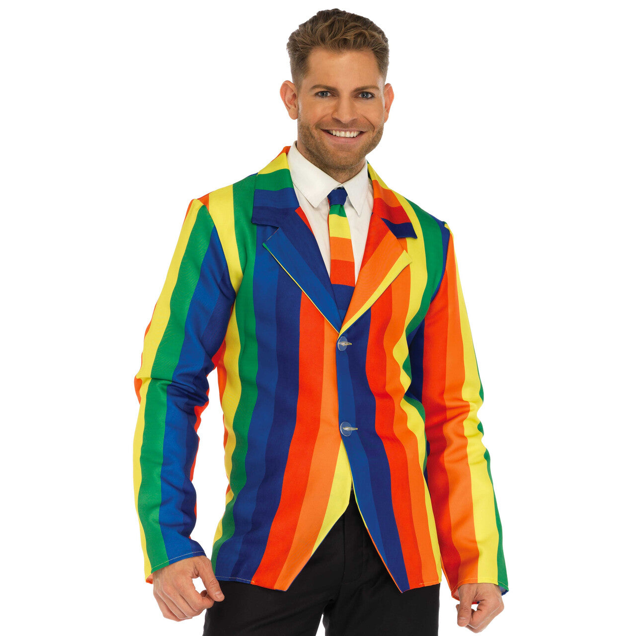 Op deze afbeelding zie je een Kostuums, van het merk Leg Avenue. Regenboog Colbert Met Bijpassende Stropdas Man Kostuum