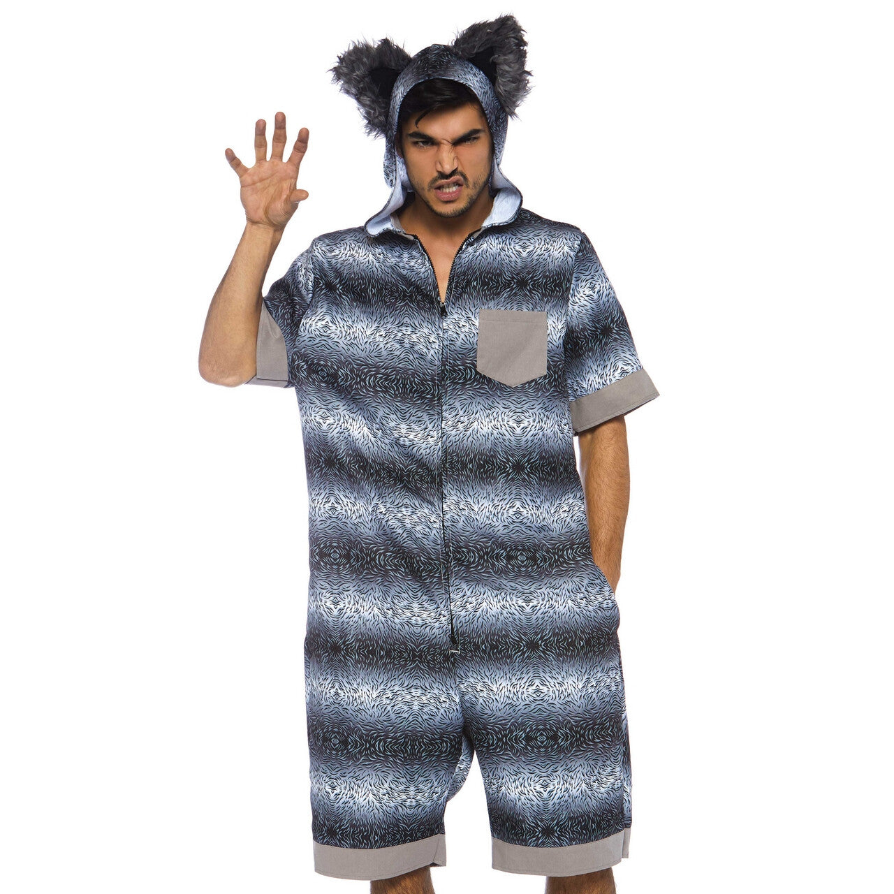 Op deze afbeelding zie je een Kostuums, van het merk Leg Avenue. Grote Slaperige Wolf Pyjama Man Kostuum