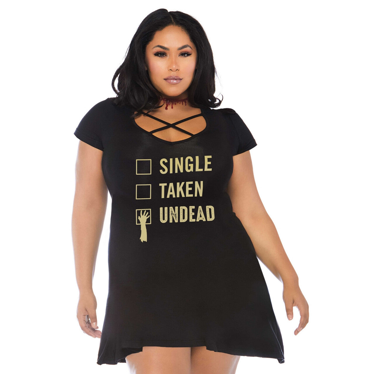 Op deze afbeelding zie je een Kostuums, van het merk Leg Avenue. Niet Dood Te Krijgen Undead Plus Size Vrouw Kostuum