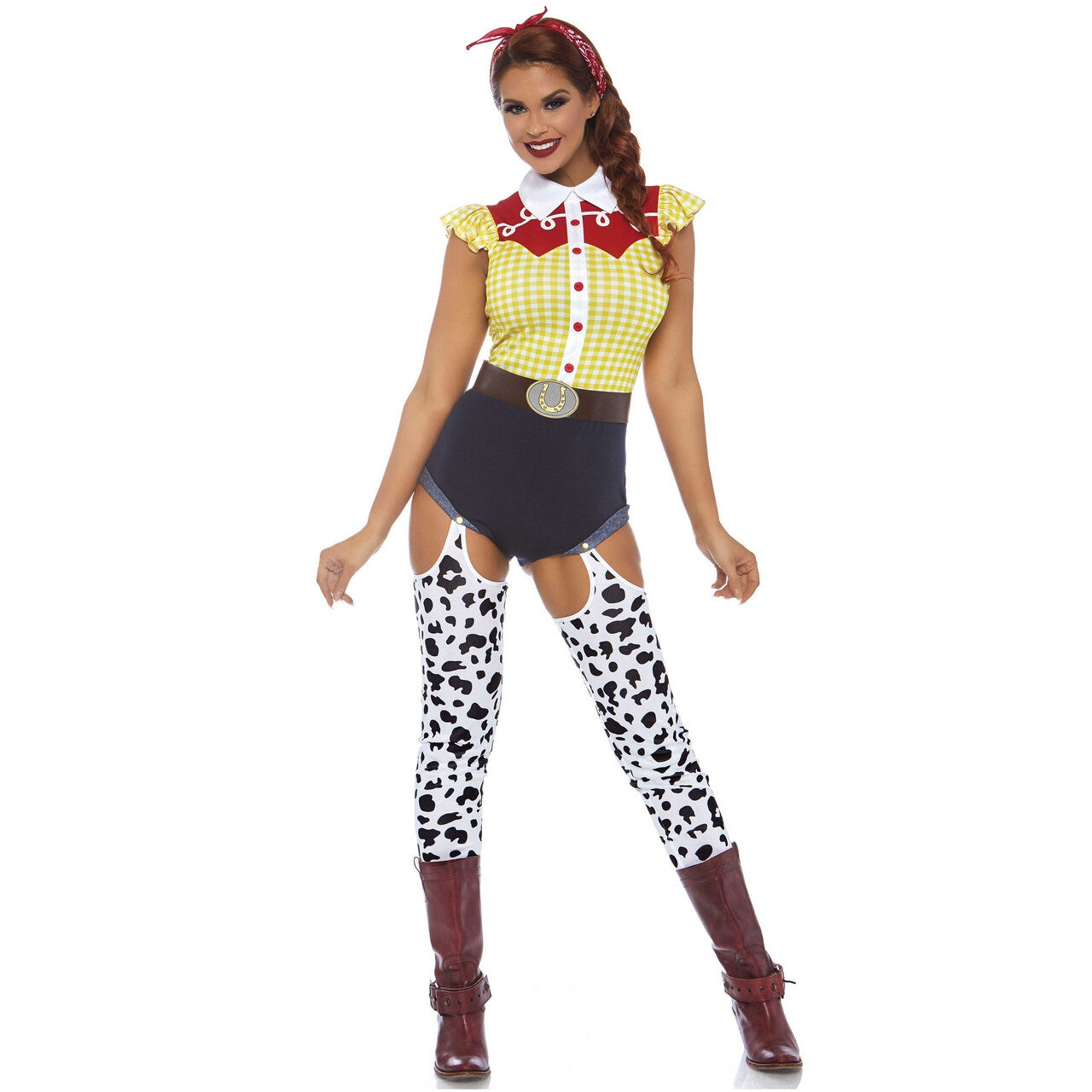 Op deze afbeelding zie je een Kostuums, van het merk Leg Avenue. Wilde Rit Rodeo Vrouw Kostuum