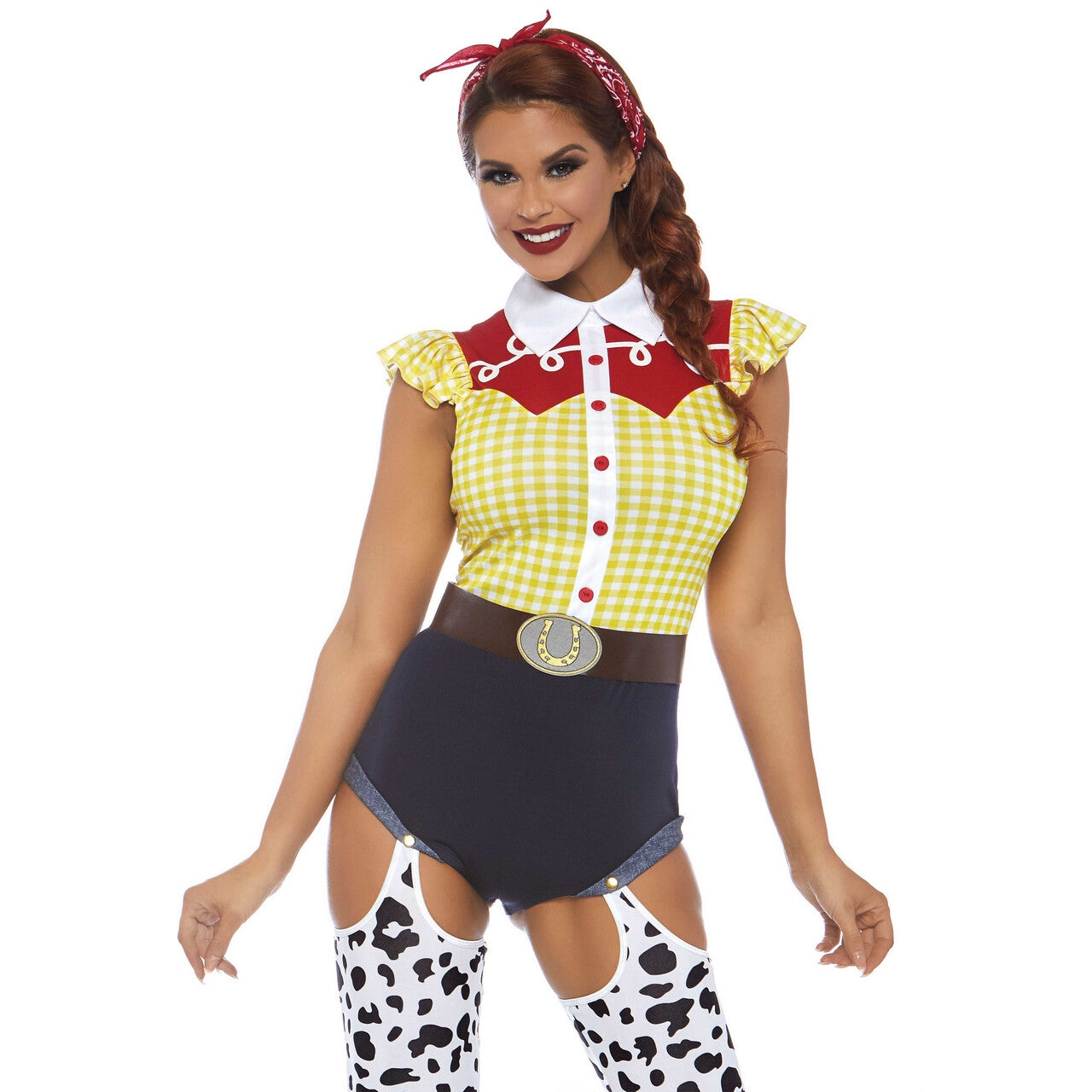 Op deze afbeelding zie je een Kostuums, van het merk Leg Avenue. Wilde Rit Rodeo Vrouw Kostuum