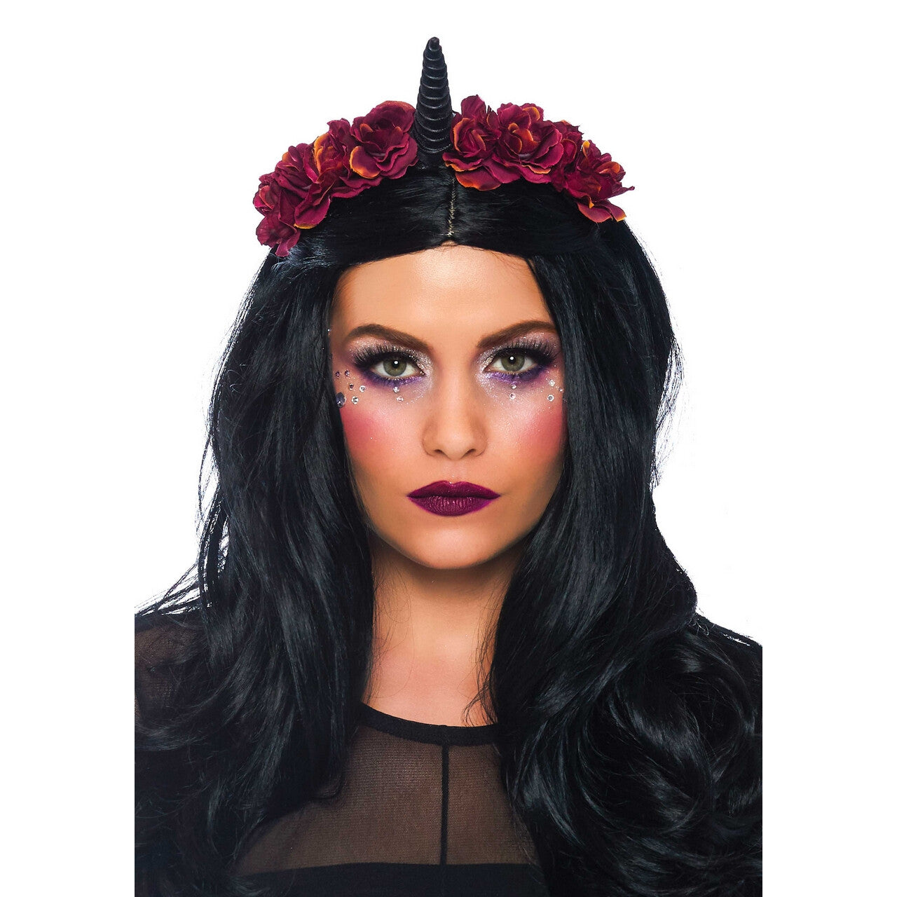 Op deze afbeelding zie je een Accessoires, van het merk Leg Avenue. Duistere Fluwelen Eenhoorn Hoofdband Unicorn