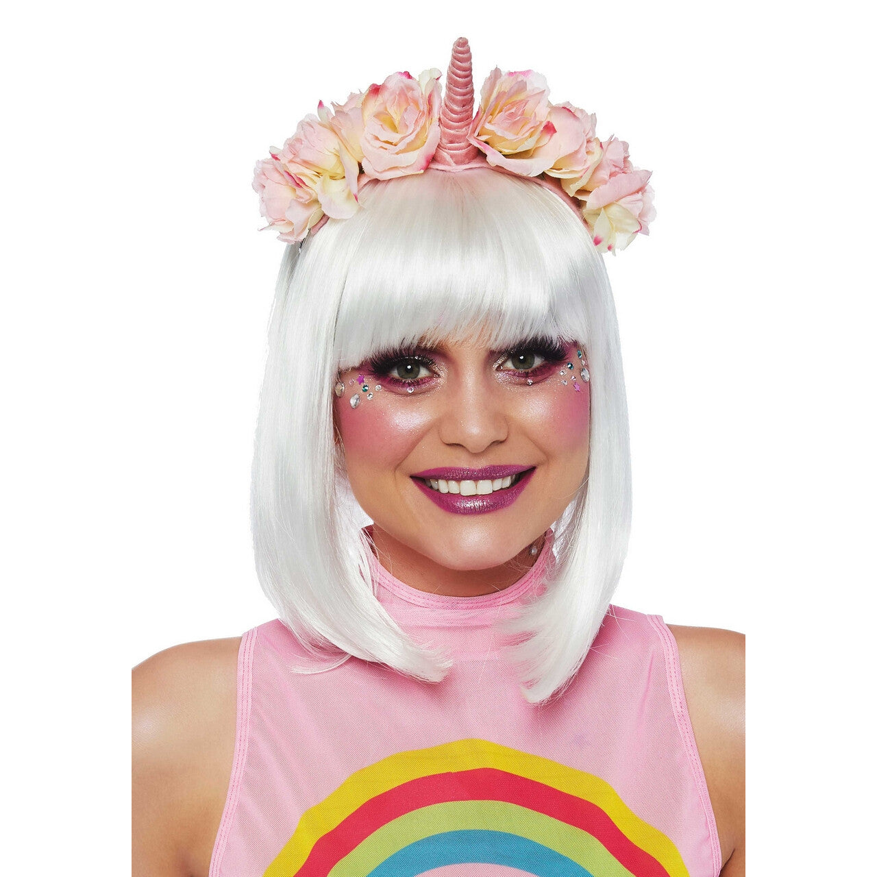 Op deze afbeelding zie je een Accessoires, van het merk Leg Avenue. Pastel Fluwelen Eenhoorn Hoofdband Unicorn