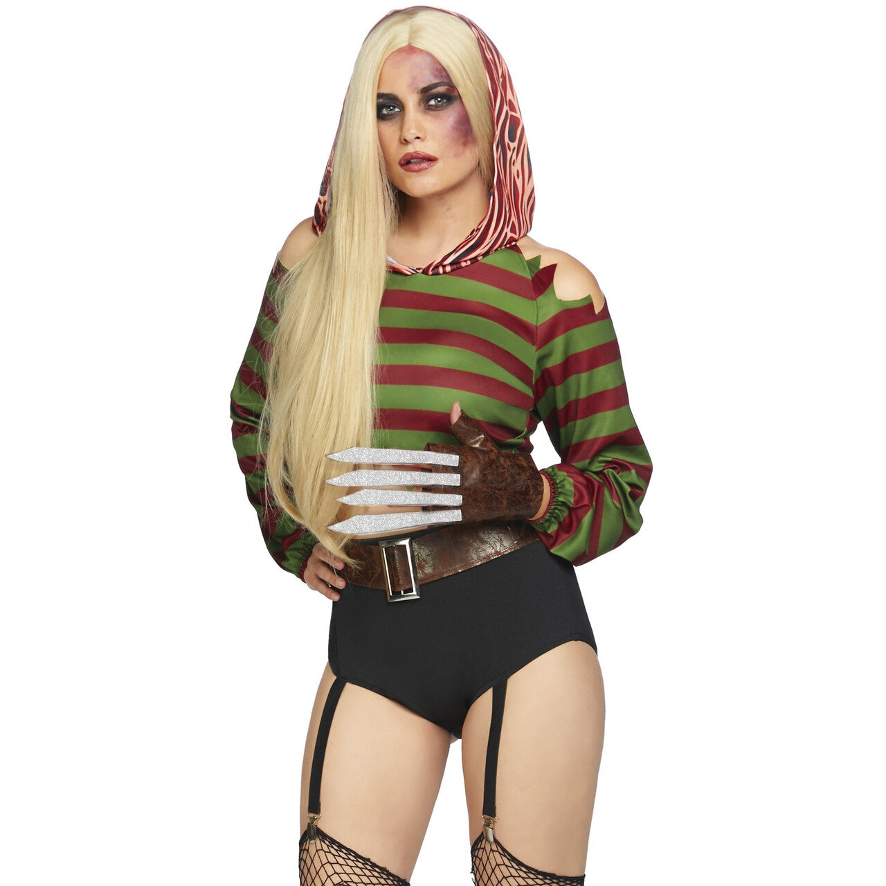 Op deze afbeelding zie je een Kostuums, van het merk Leg Avenue. Griezelig Opwindende Nachtmerrie Freddy Krueger Vrouw Kostuum