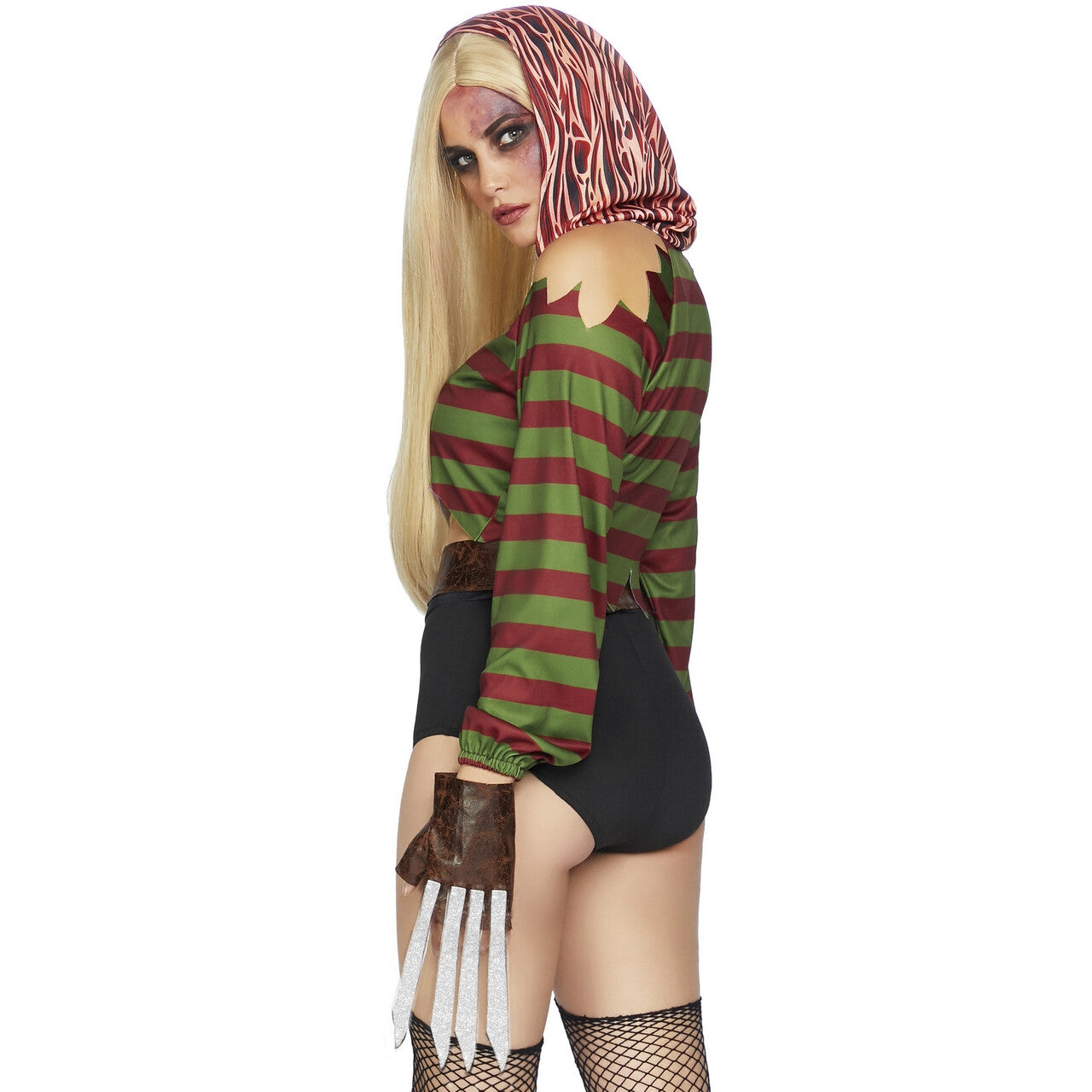 Op deze afbeelding zie je een Kostuums, van het merk Leg Avenue. Griezelig Opwindende Nachtmerrie Freddy Krueger Vrouw Kostuum