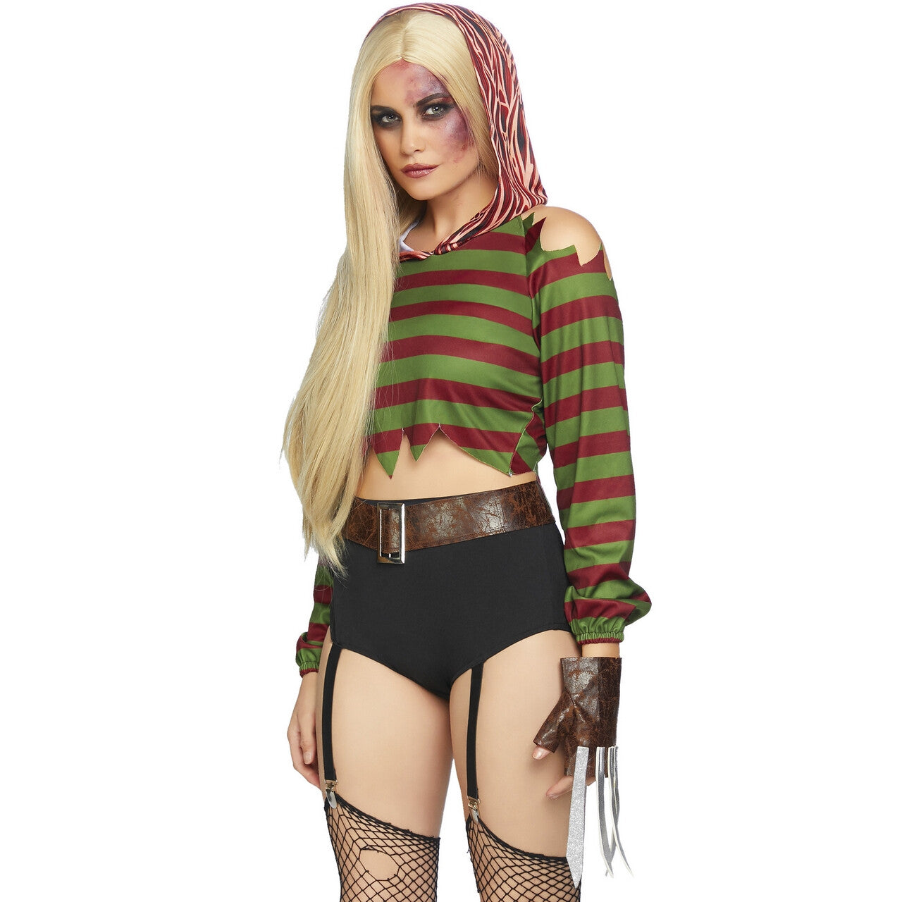 Op deze afbeelding zie je een Kostuums, van het merk Leg Avenue. Griezelig Opwindende Nachtmerrie Freddy Krueger Vrouw Kostuum