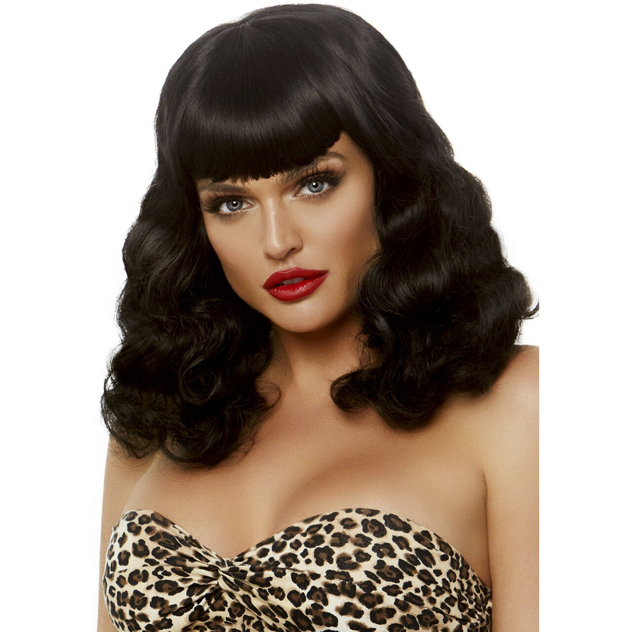 Op deze afbeelding zie je een Accessoires, van het merk Leg Avenue. Zwarte Verstelbare Retro Bob Pruik
